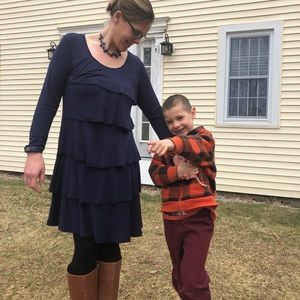 Klig navy blue nursing / breastfeeding dress